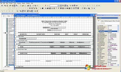 Στιγμιότυπο οθόνης Microsoft Visual FoxPro Windows 7