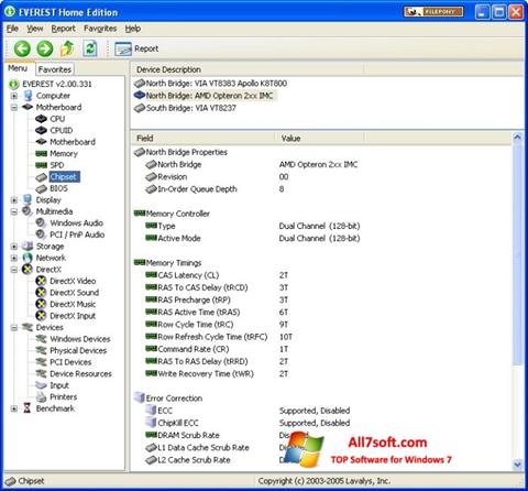 Στιγμιότυπο οθόνης EVEREST Home Edition Windows 7