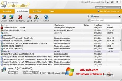 Στιγμιότυπο οθόνης Ashampoo UnInstaller Windows 7