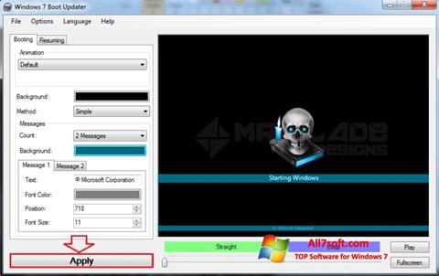 Στιγμιότυπο οθόνης Windows 7 Boot Updater Windows 7