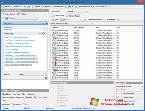 Στιγμιότυπο οθόνης ReNamer Windows 7