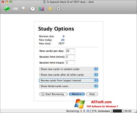 Στιγμιότυπο οθόνης Anki Windows 7