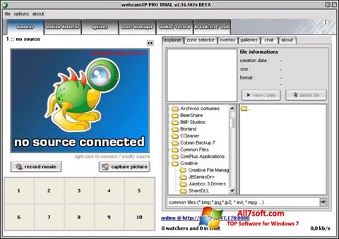 Στιγμιότυπο οθόνης webcamXP Windows 7