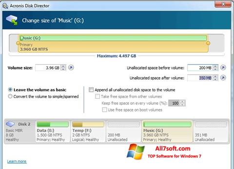 Στιγμιότυπο οθόνης Acronis Disk Director Windows 7