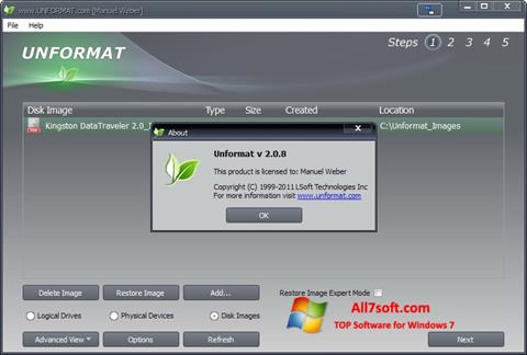 Στιγμιότυπο οθόνης UNFORMAT Windows 7