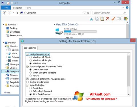 Στιγμιότυπο οθόνης Classic Shell Windows 7