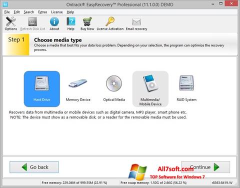 Στιγμιότυπο οθόνης EasyRecovery Professional Windows 7