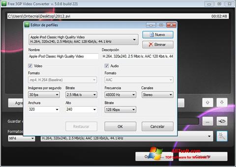 Στιγμιότυπο οθόνης Free MP4 Video Converter Windows 7