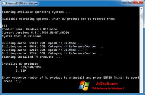 Στιγμιότυπο οθόνης ESET Uninstaller Windows 7