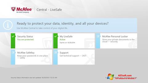 Στιγμιότυπο οθόνης McAfee LiveSafe Windows 7
