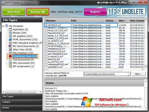 Στιγμιότυπο οθόνης NTFS Undelete Windows 7