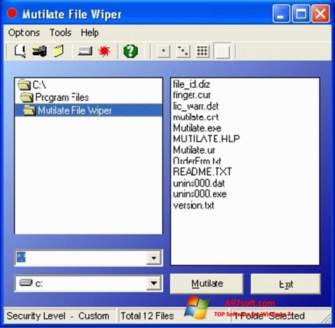 Στιγμιότυπο οθόνης Free File Wiper Windows 7