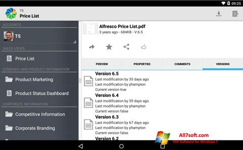 Στιγμιότυπο οθόνης Alfresco Windows 7