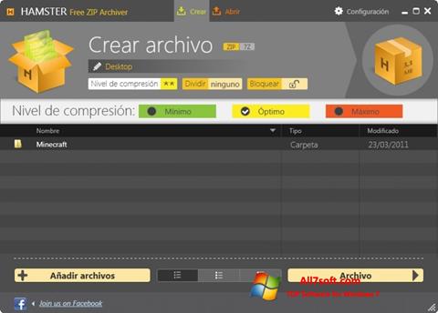Στιγμιότυπο οθόνης Hamster Free ZIP Archiver Windows 7