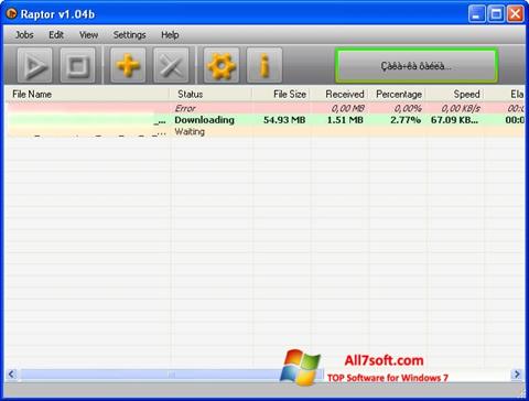 Στιγμιότυπο οθόνης Raptor Windows 7