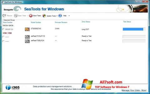 Στιγμιότυπο οθόνης Seagate SeaTools Windows 7