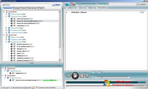 Στιγμιότυπο οθόνης VKontakte DJ Windows 7