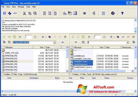 Στιγμιότυπο οθόνης Core FTP Windows 7