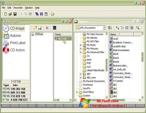 Στιγμιότυπο οθόνης DeepBurner Windows 7