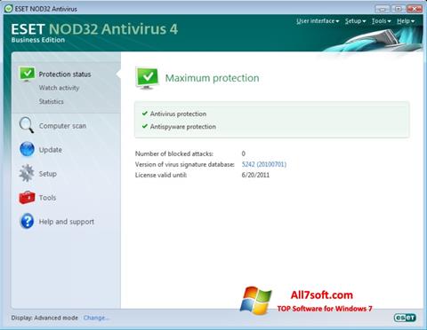 Στιγμιότυπο οθόνης ESET NOD32 Windows 7