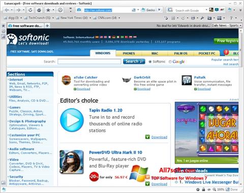 Στιγμιότυπο οθόνης Lunascape Windows 7