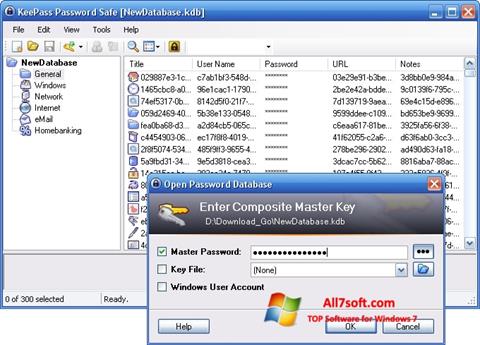 Στιγμιότυπο οθόνης KeePass Windows 7