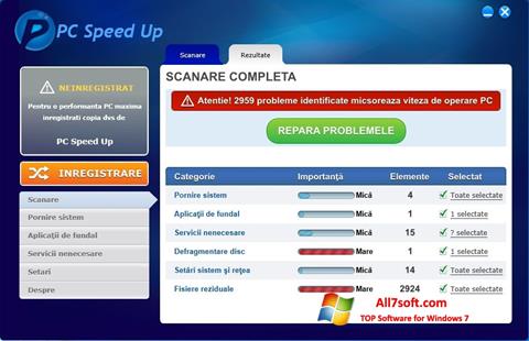 Στιγμιότυπο οθόνης PC Speed Up Windows 7