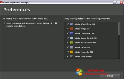 Στιγμιότυπο οθόνης Adobe Application Manager Windows 7