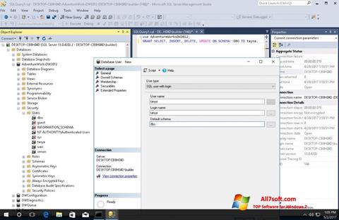 Στιγμιότυπο οθόνης Microsoft SQL Server Windows 7