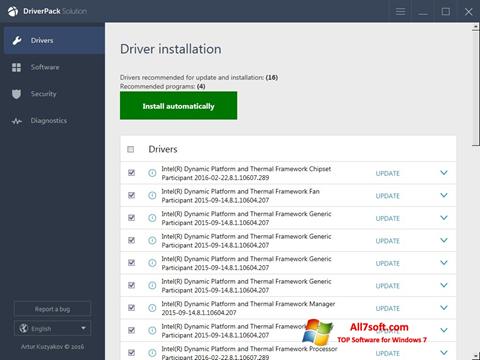 Στιγμιότυπο οθόνης DriverPack Solution Online Windows 7