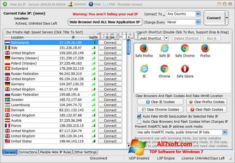 Στιγμιότυπο οθόνης Hide ALL IP Windows 7