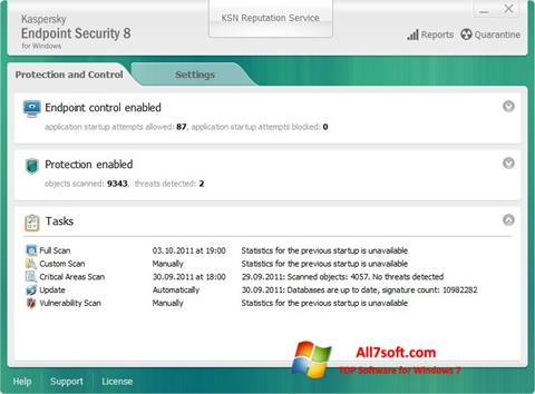 Στιγμιότυπο οθόνης Kaspersky Endpoint Security Windows 7