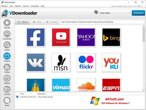 Στιγμιότυπο οθόνης VDownloader Windows 7
