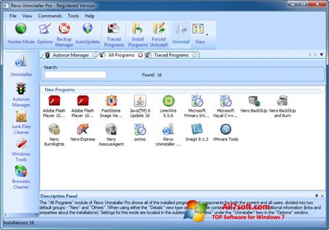 Στιγμιότυπο οθόνης Revo Uninstaller Pro Windows 7