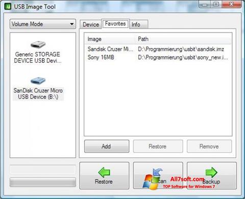 Στιγμιότυπο οθόνης USB Image Tool Windows 7