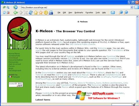 Στιγμιότυπο οθόνης K-Meleon Windows 7