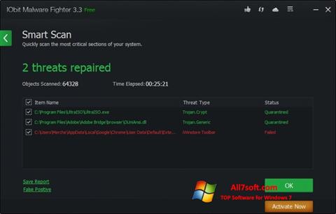 Στιγμιότυπο οθόνης IObit Malware Fighter Windows 7