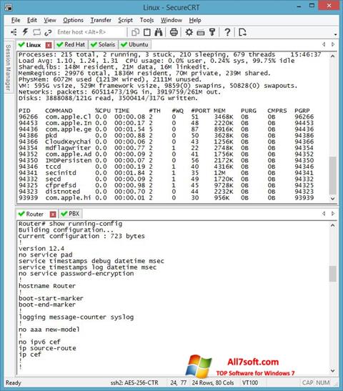 Στιγμιότυπο οθόνης SecureCRT Windows 7