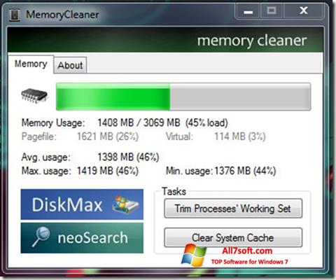 Στιγμιότυπο οθόνης Memory Cleaner Windows 7