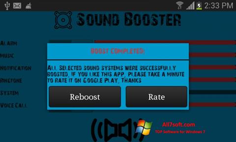 Στιγμιότυπο οθόνης Sound Booster Windows 7