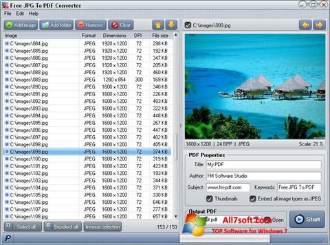Στιγμιότυπο οθόνης Image To PDF Converter Windows 7