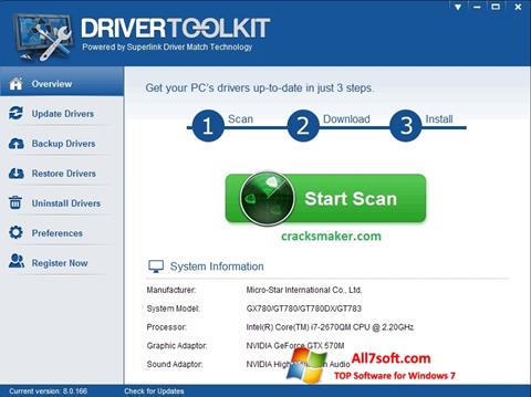 Στιγμιότυπο οθόνης Driver Toolkit Windows 7