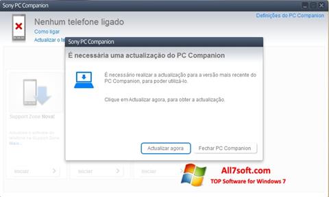 Στιγμιότυπο οθόνης Sony PC Companion Windows 7