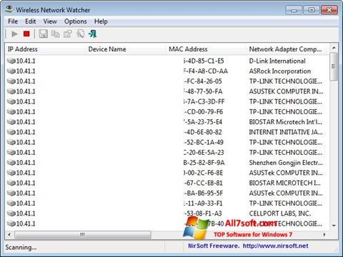 Στιγμιότυπο οθόνης Wireless Network Watcher Windows 7