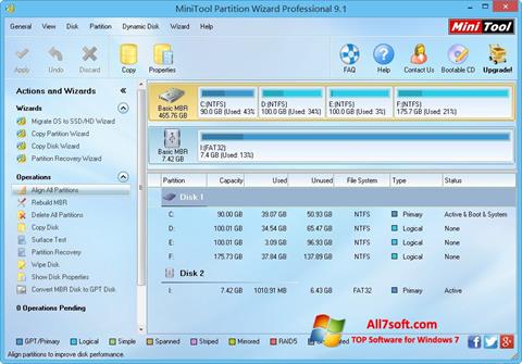 Στιγμιότυπο οθόνης MiniTool Partition Wizard Windows 7
