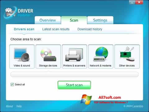 Στιγμιότυπο οθόνης Carambis Driver Updater Windows 7