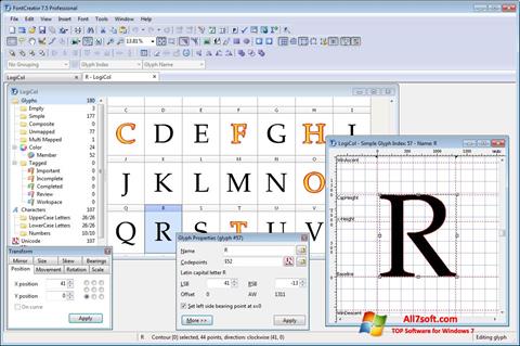 Στιγμιότυπο οθόνης Font Creator Windows 7