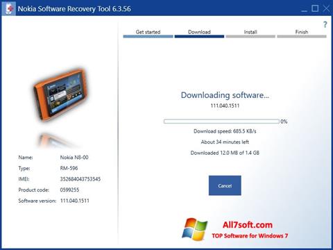 Στιγμιότυπο οθόνης Nokia Software Recovery Tool Windows 7