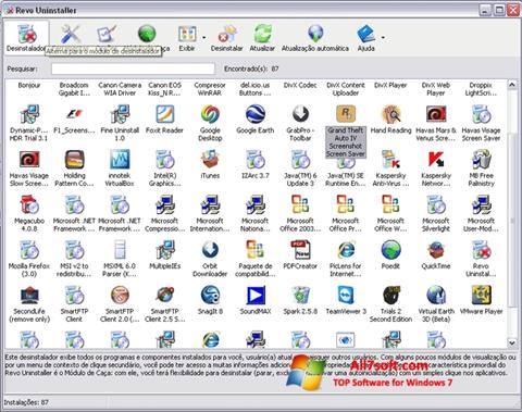 Στιγμιότυπο οθόνης Revo Uninstaller Windows 7