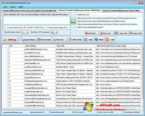 Στιγμιότυπο οθόνης eMail Extractor Windows 7